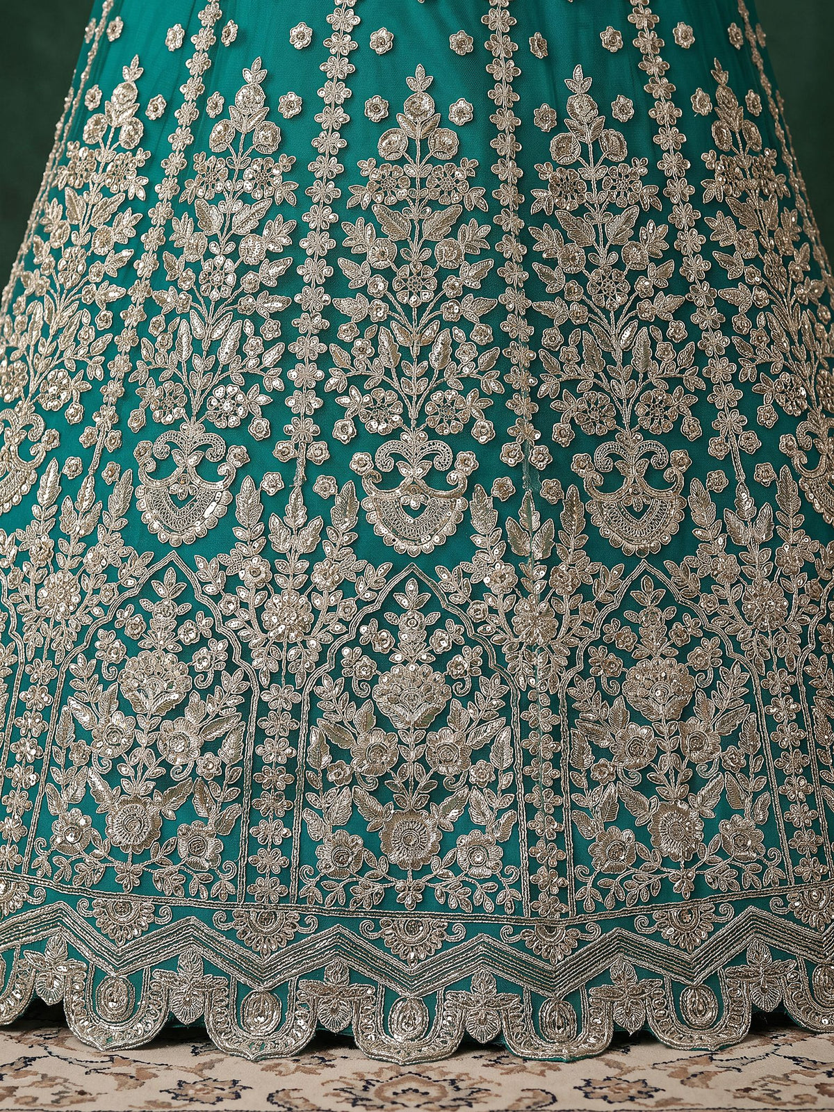 Rama Soft Net Semi-Stitched Lehenga Choli with Dupatta