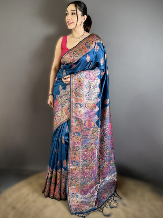 Woven Design Pashmina Saree.