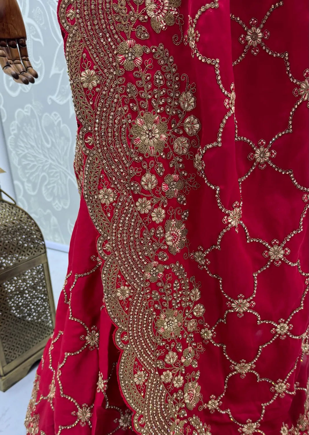 Rangvi Premium Satin Silk Metallic Dori Embroidered Wedding Saree