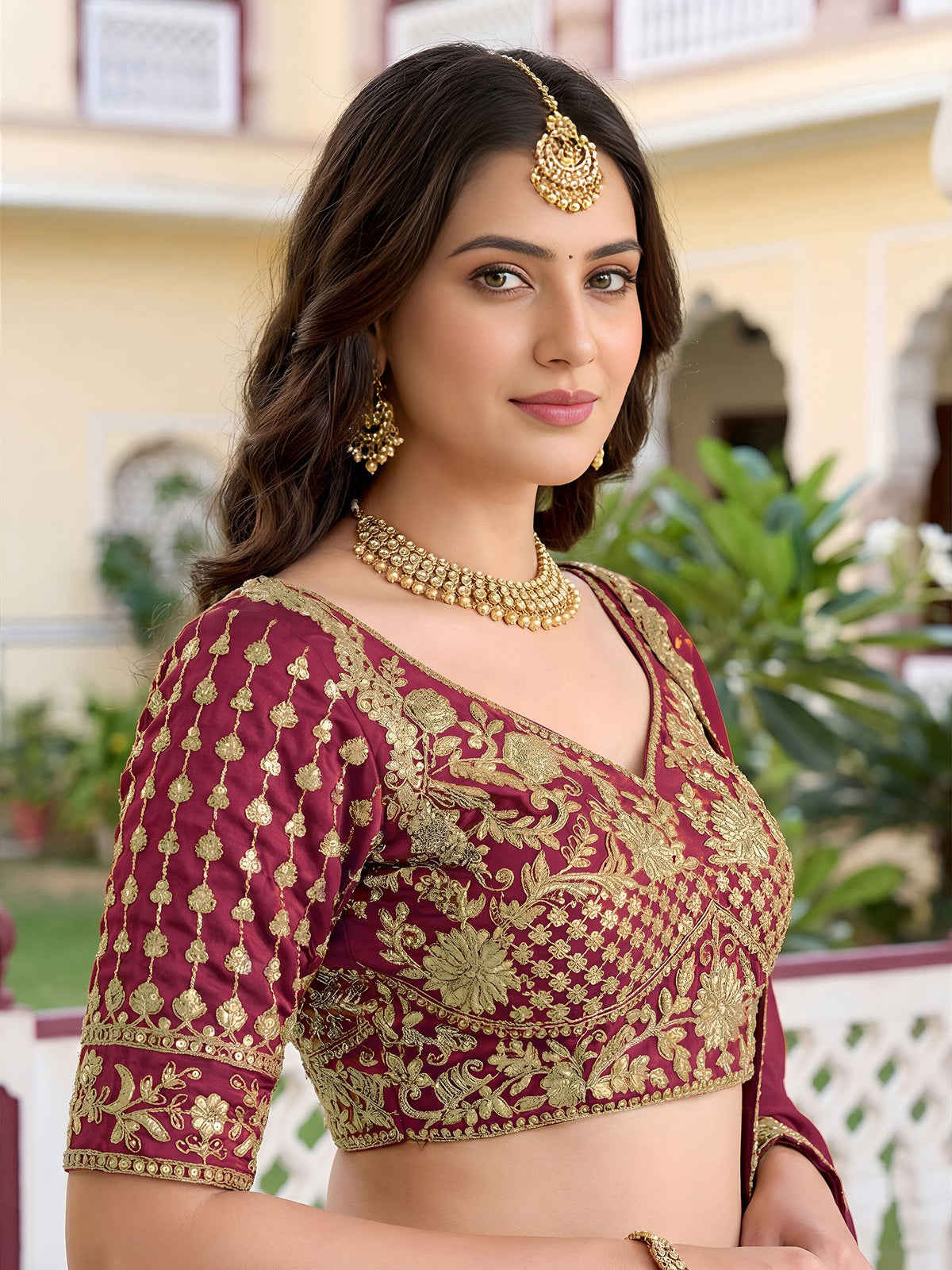 Maroon Rangoli Silk Lehenga Choli Semi-Stitched