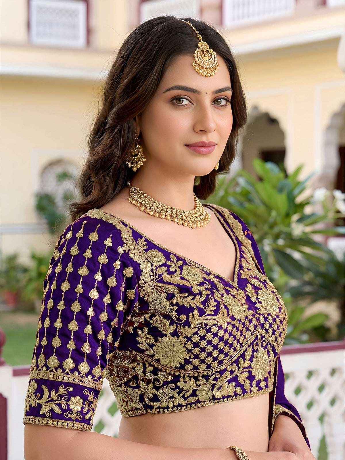 Purple Rangoli Silk Lehenga Choli Semi-Stitched