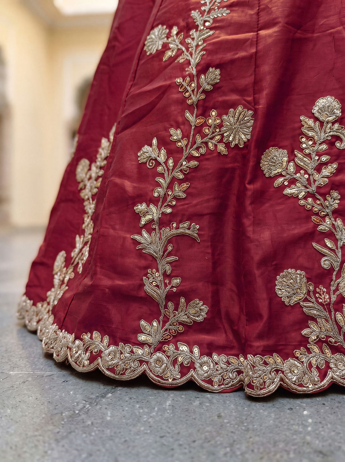 Maroon Rangoli Silk Lehenga Choli Semi-Stitched