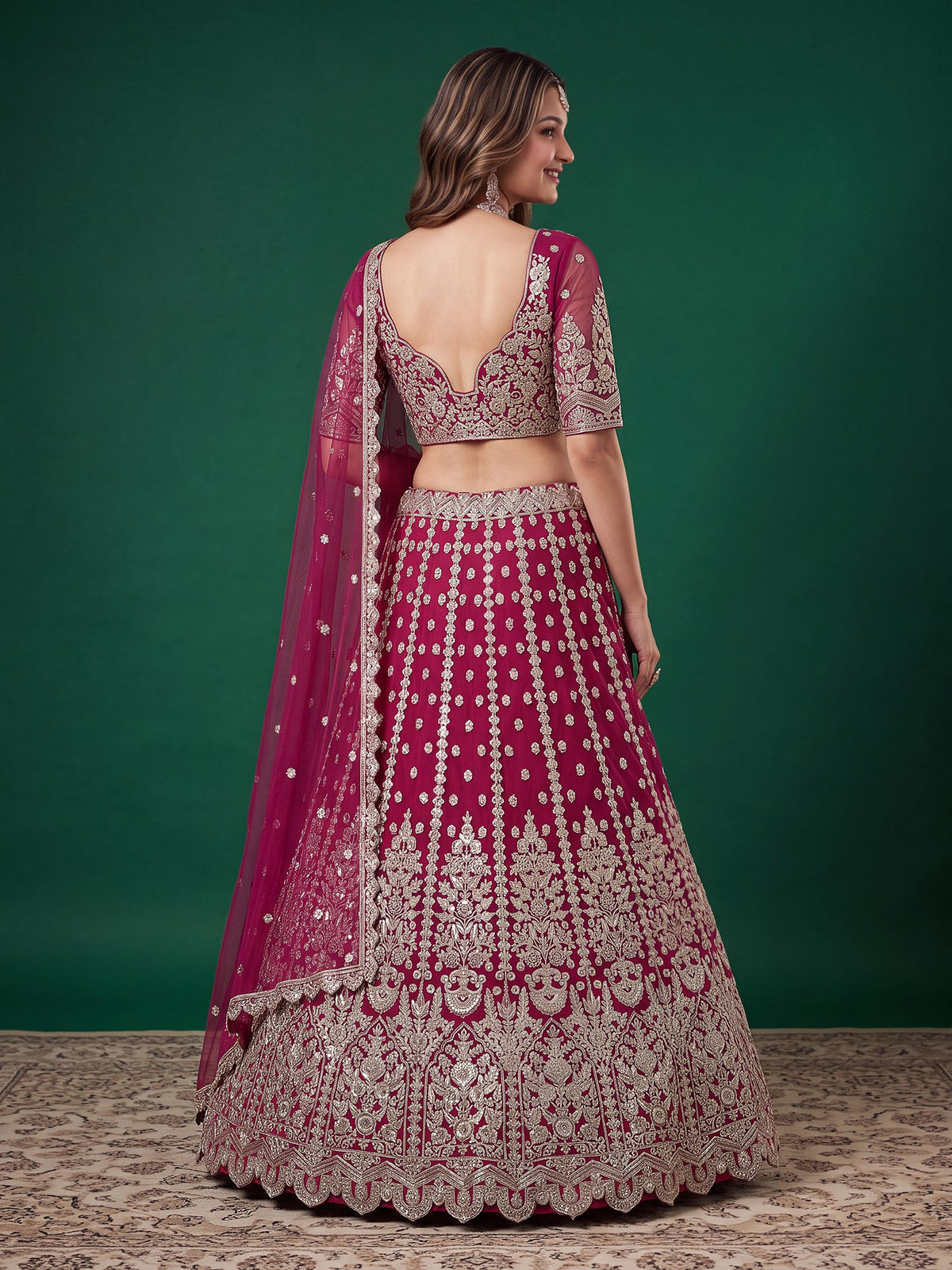 Pink Soft Net Semi-Stitched Lehenga Choli with Dupatta