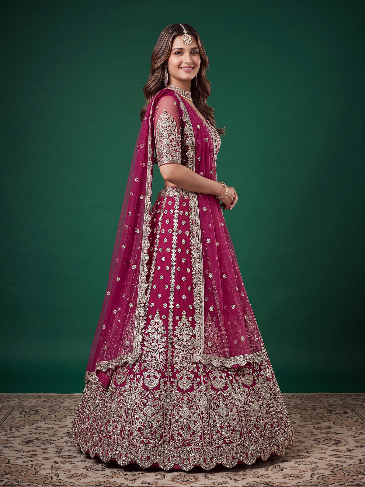 Pink Soft Net Semi-Stitched Lehenga Choli with Dupatta