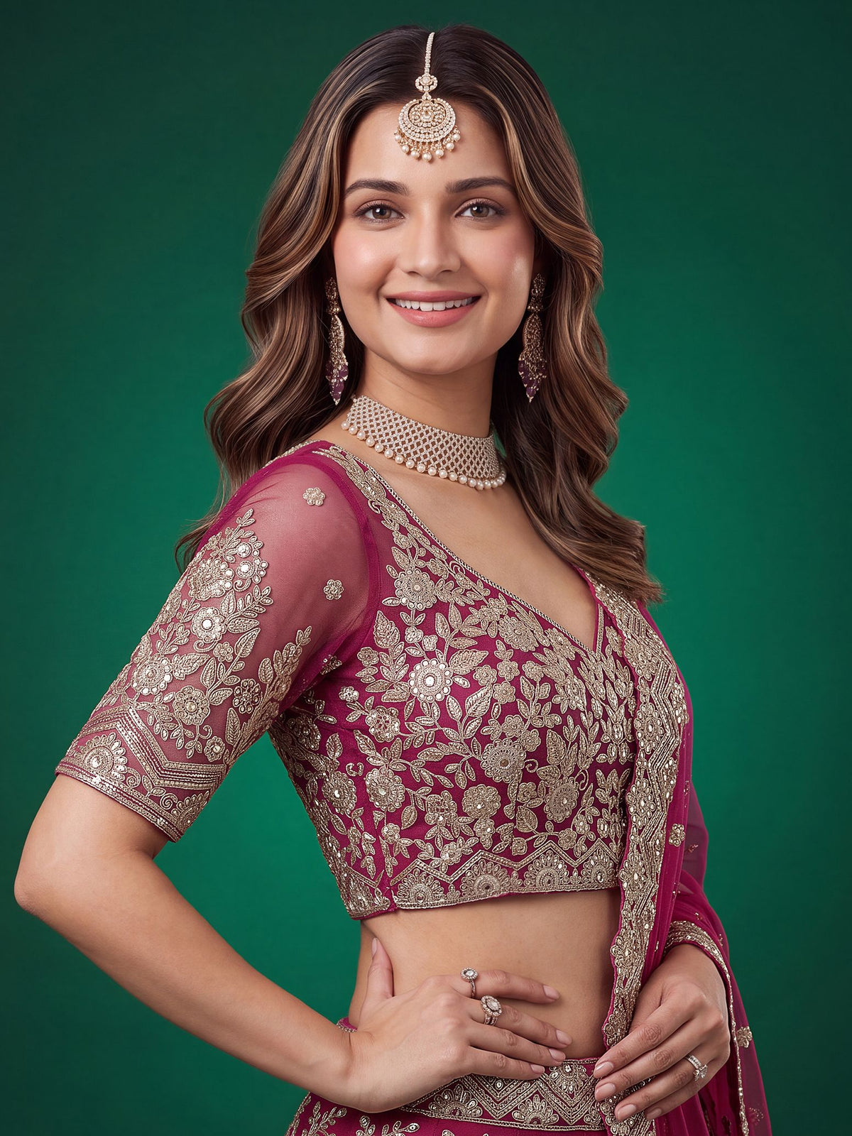 Pink Soft Net Semi-Stitched Lehenga Choli with Dupatta