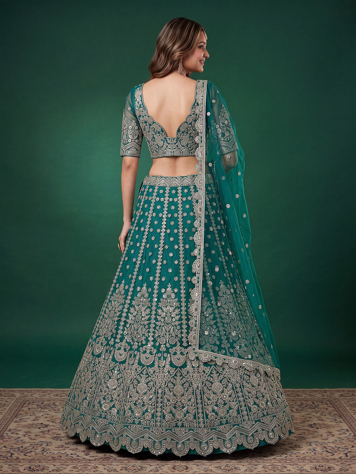 Rama Soft Net Semi-Stitched Lehenga Choli with Dupatta