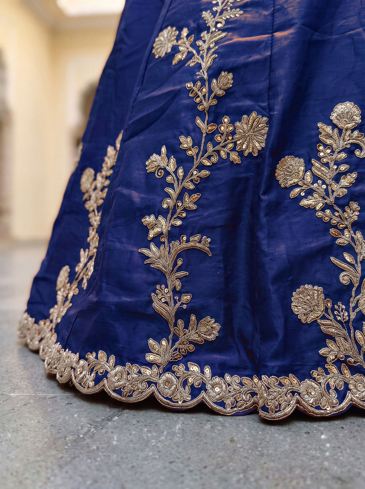 Blue Rangoli Silk Lehenga Choli Semi-Stitched