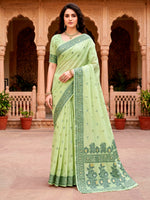 Rangvi Urvi Cotton Blend Designer Elegant Saree with Classic Weaving Border