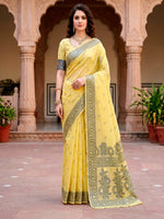 Urvi Cotton Blend Designer Elegant Saree with Classic Weaving Border