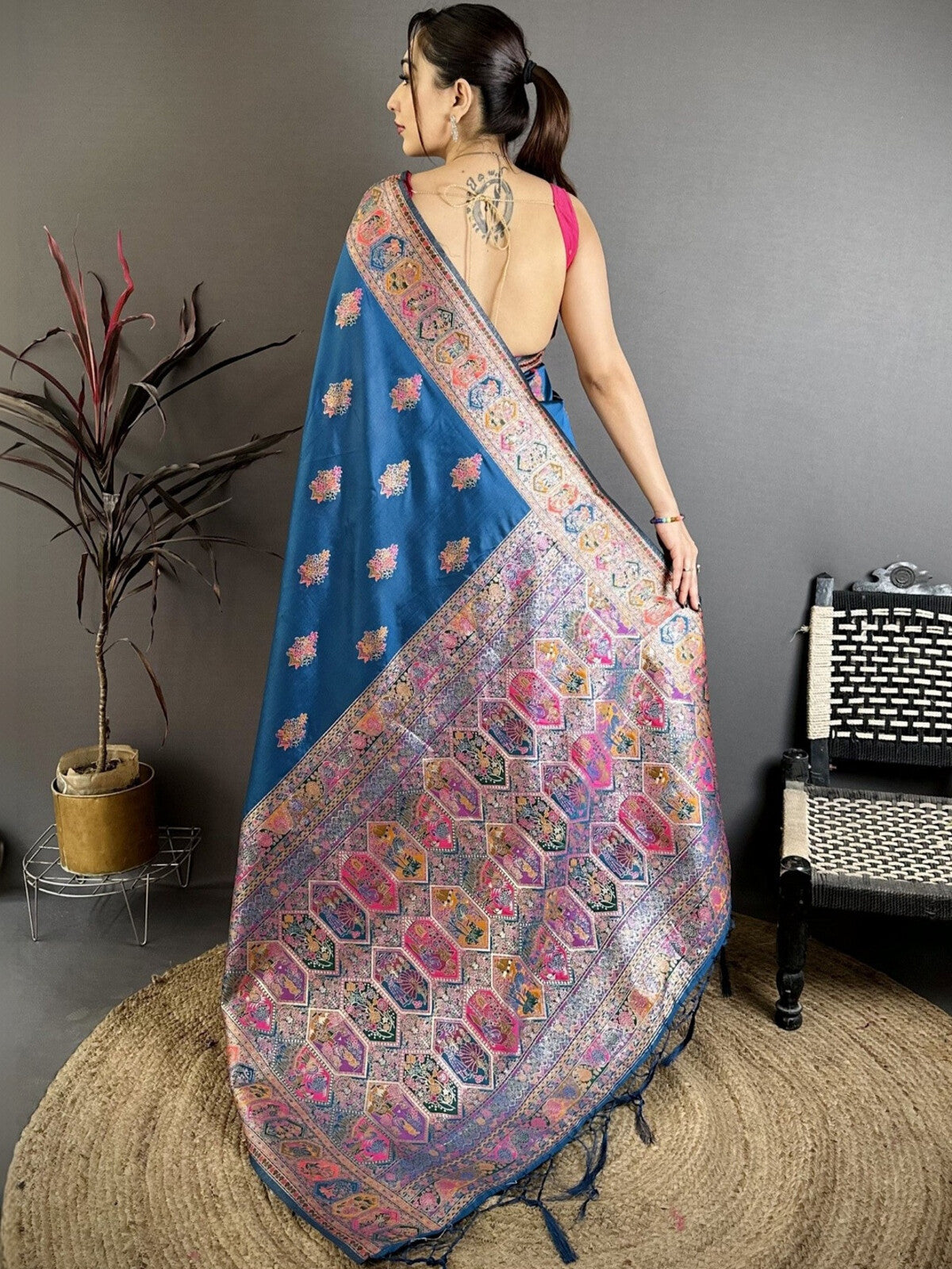 Woven Design Pashmina Saree.